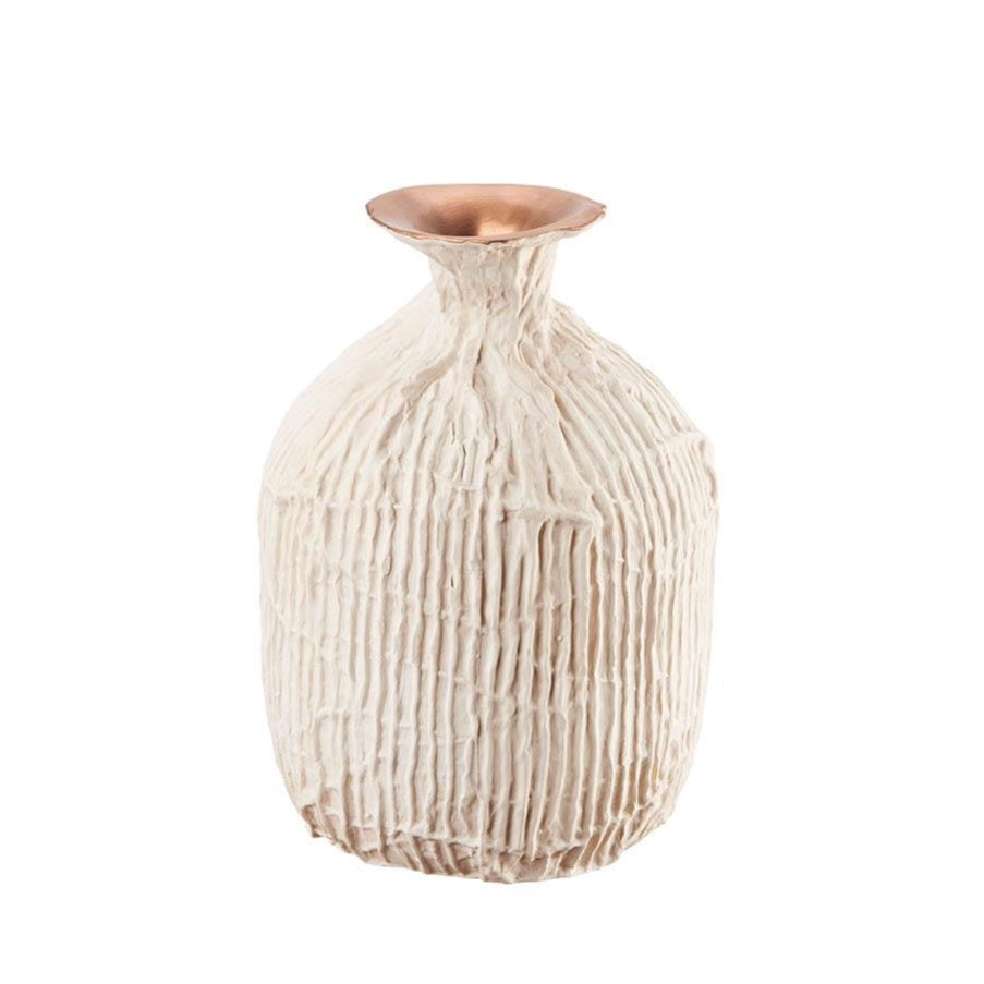 Vaso Bianco in Ceramica con Effetto Materico (2 Misure)
