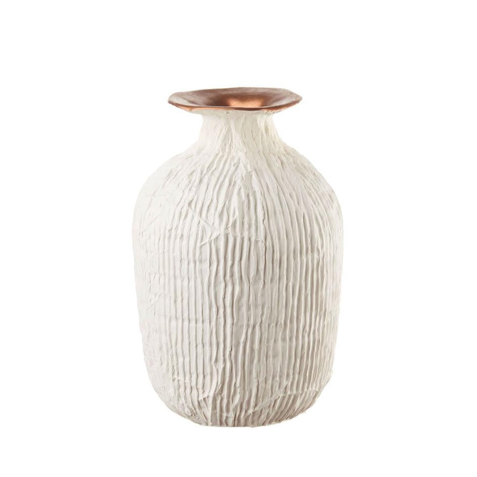 Vaso Bianco in Ceramica con Effetto Materico (2 Misure)