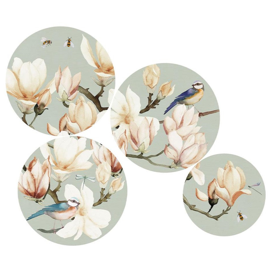 Set 4 Piatti Decorativi da Parete - Decoro AMELIA