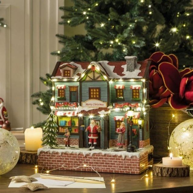 Giostrina Casa “Merry Christmas” con Movimento Luci e Musica