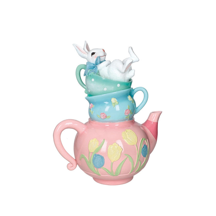 Conigliuccio "Ora del The" in Resina Colorata