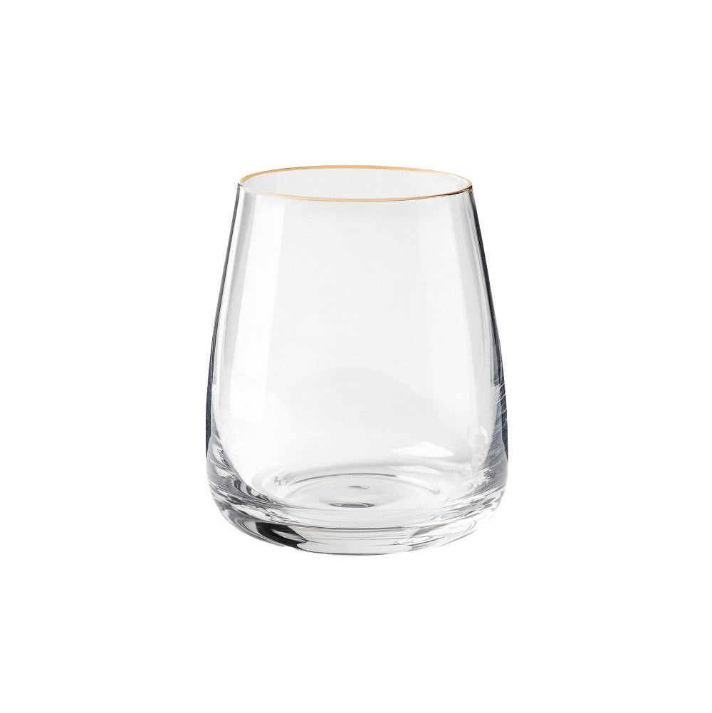 Set 6 Bicchieri Acqua "Gold" in Vetro con Bordo Oro