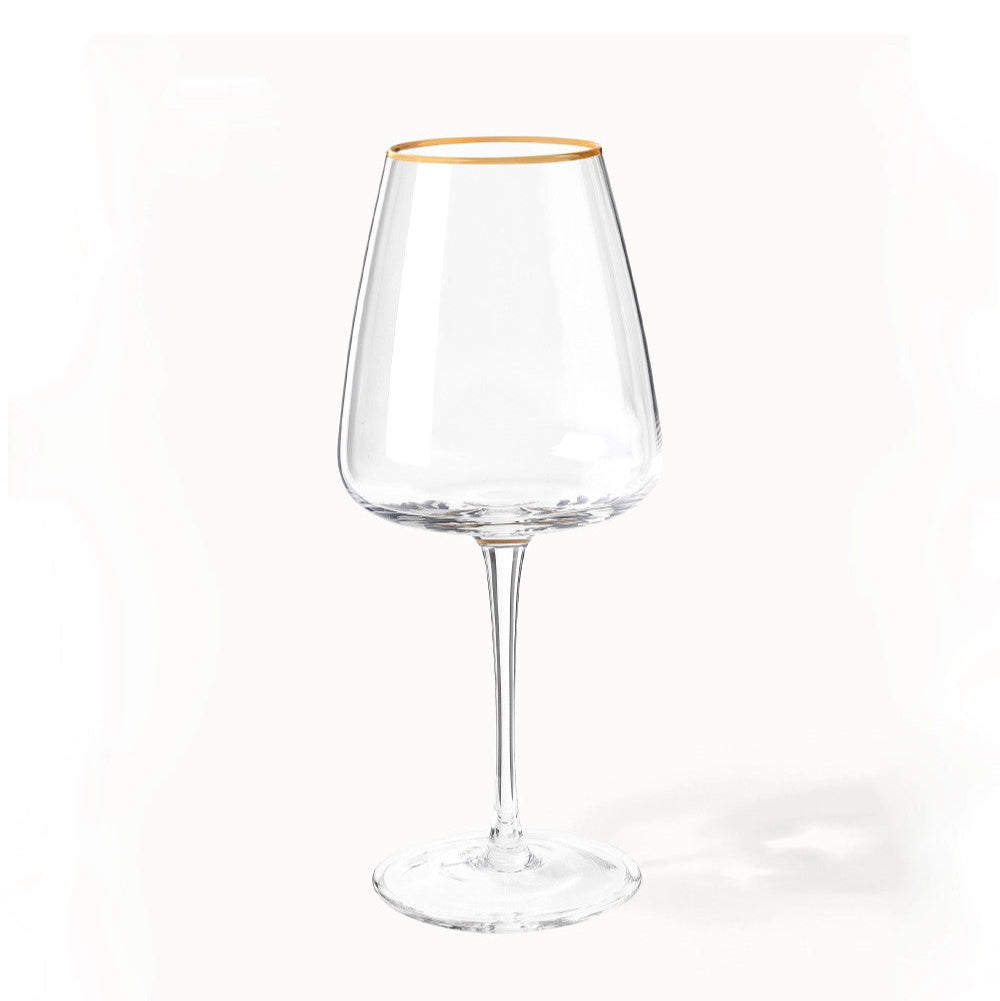 Set 6 Calici da Vino "Gold" in Vetro con Bordo Oro