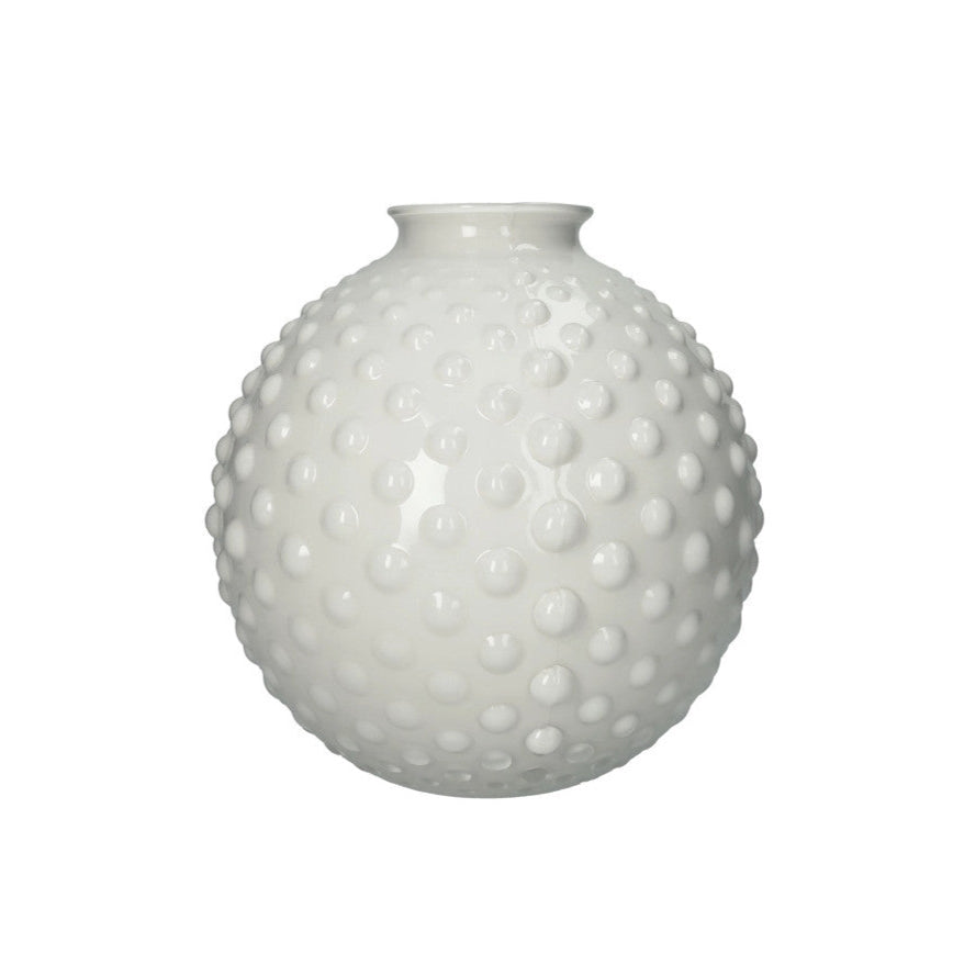 Vaso in Vetro "Bolle" Color Avorio - D26 cm