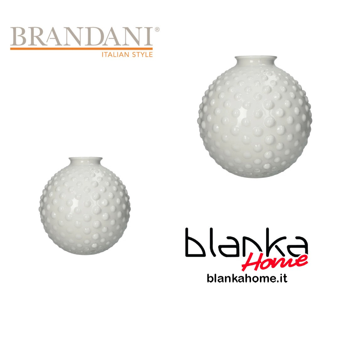 Vaso in Vetro "Bolle" Color Bianco Avorio (2 Misure)