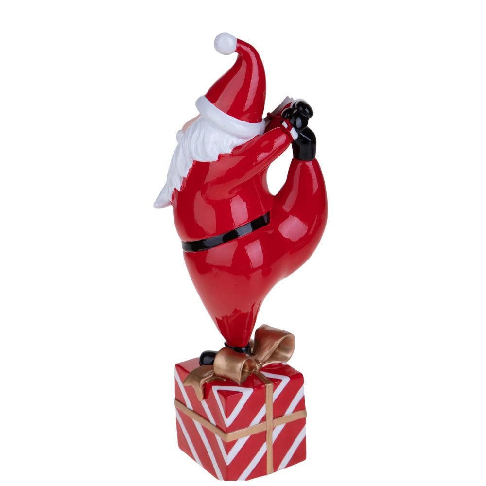 Statuetta Babbo Natale "Ginnasta" in Resina