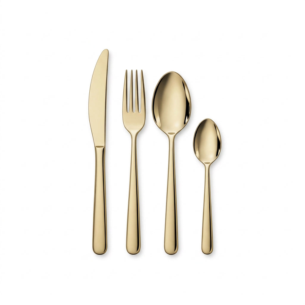 Set Posate "Goccia" Inox 24 PZ Colore Champagne