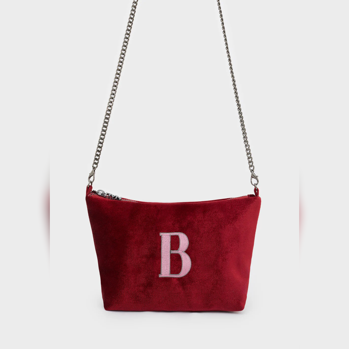 Alphabet Mini Bag in Velluto con Lettera Ricamata - Nalì