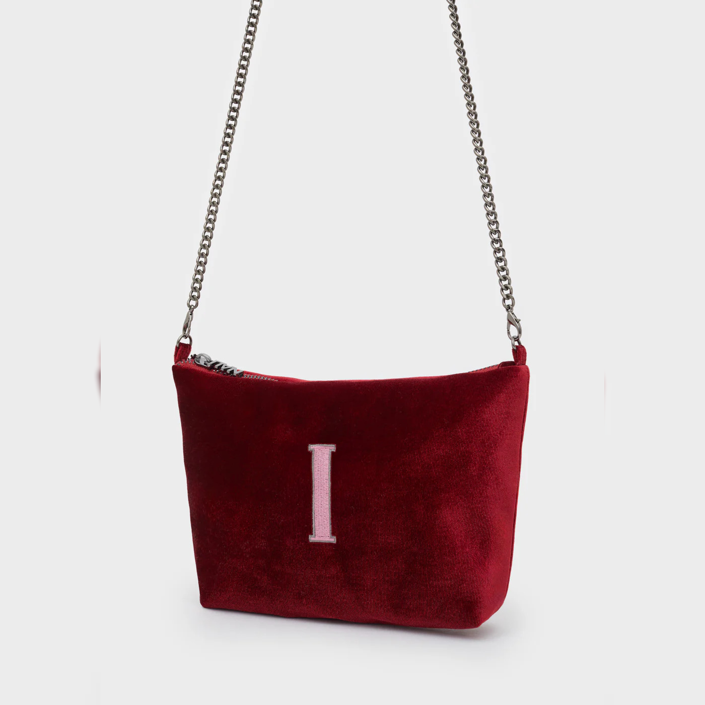 Alphabet Mini Bag in Velluto con Lettera Ricamata - Nalì