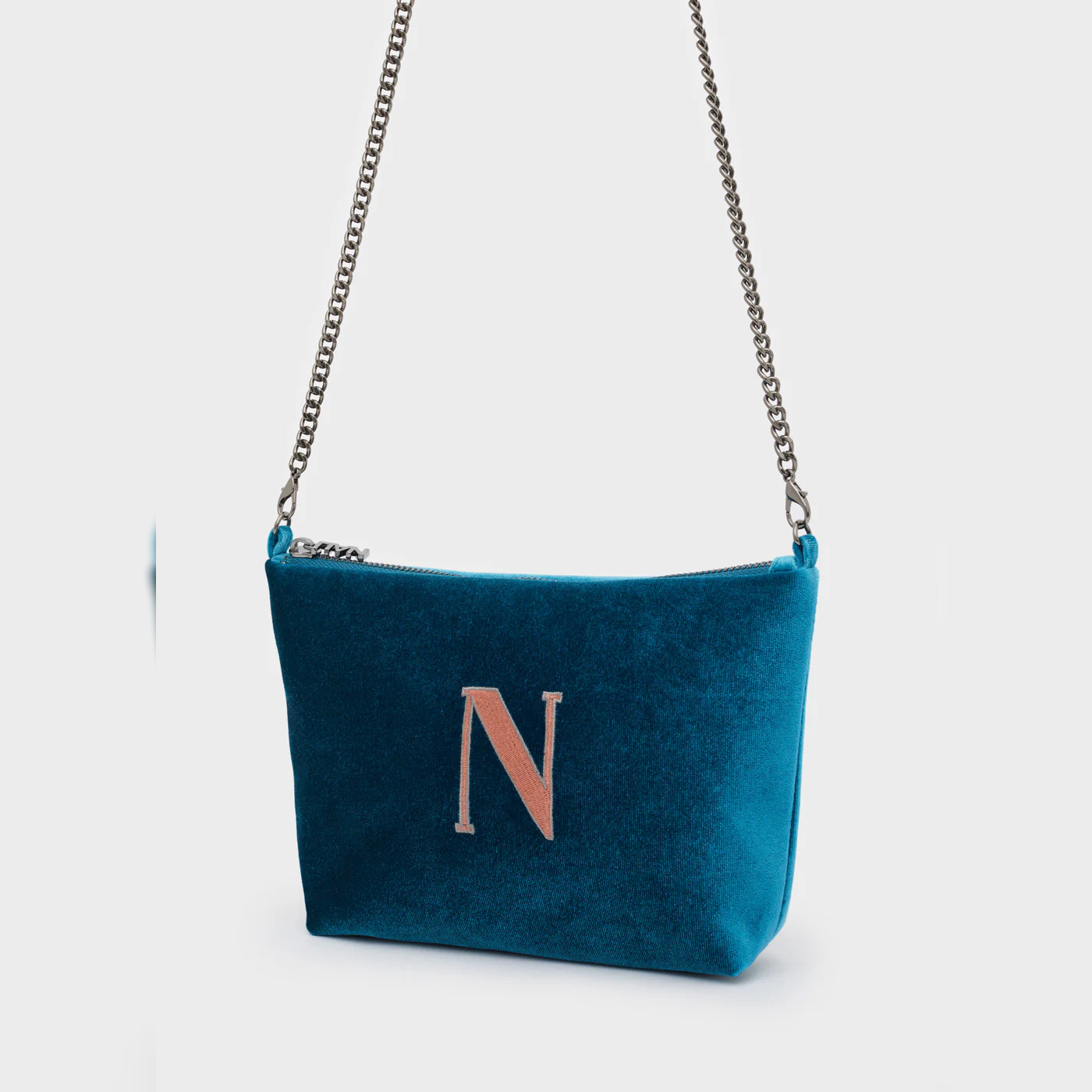 Alphabet Mini Bag in Velluto con Lettera Ricamata - Nalì