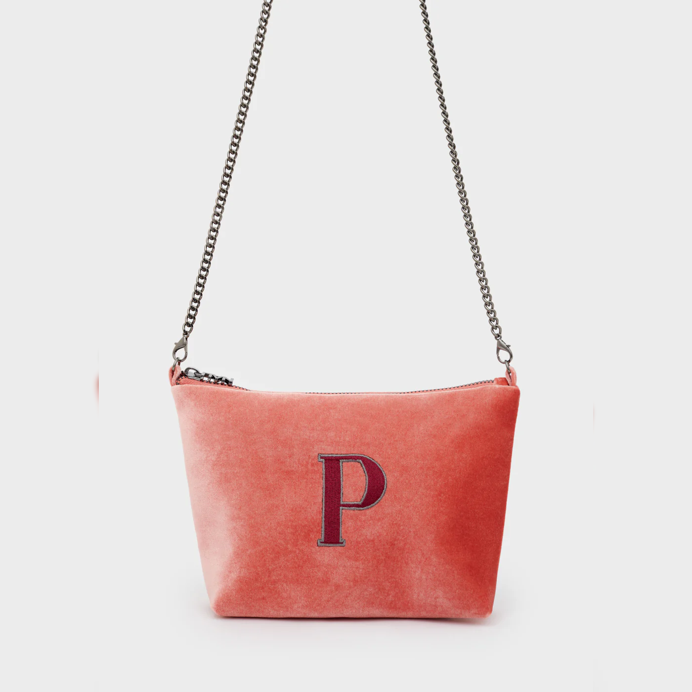 Alphabet Mini Bag in Velluto con Lettera Ricamata - Nalì