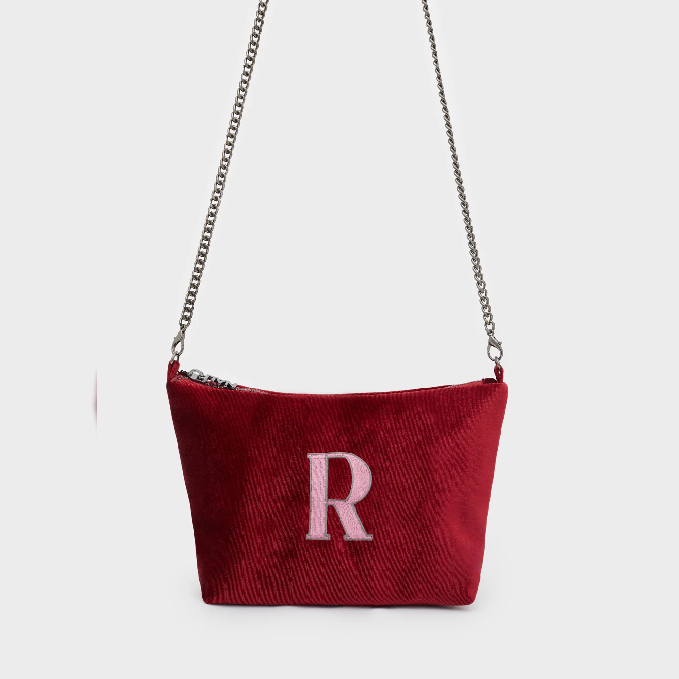 Alphabet Mini Bag in Velluto con Lettera Ricamata - Nalì