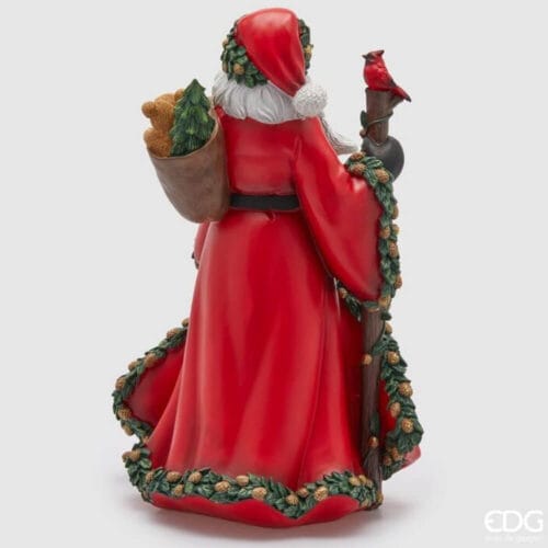 Decoro Natalizio Babbo Natale Viandante in Poliresina