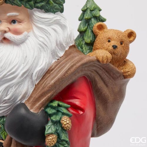 Decoro Natalizio Babbo Natale Viandante in Poliresina