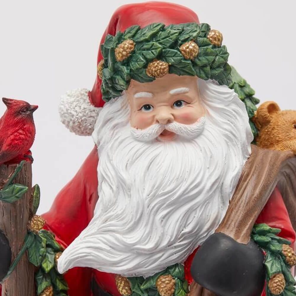 Decoro Natalizio Babbo Natale Viandante in Poliresina
