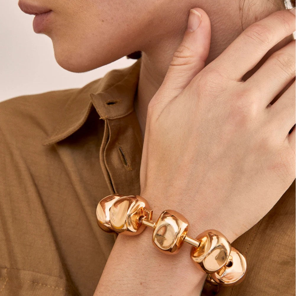 Bracciale "Cilindri Oversize" Oro - Nalì