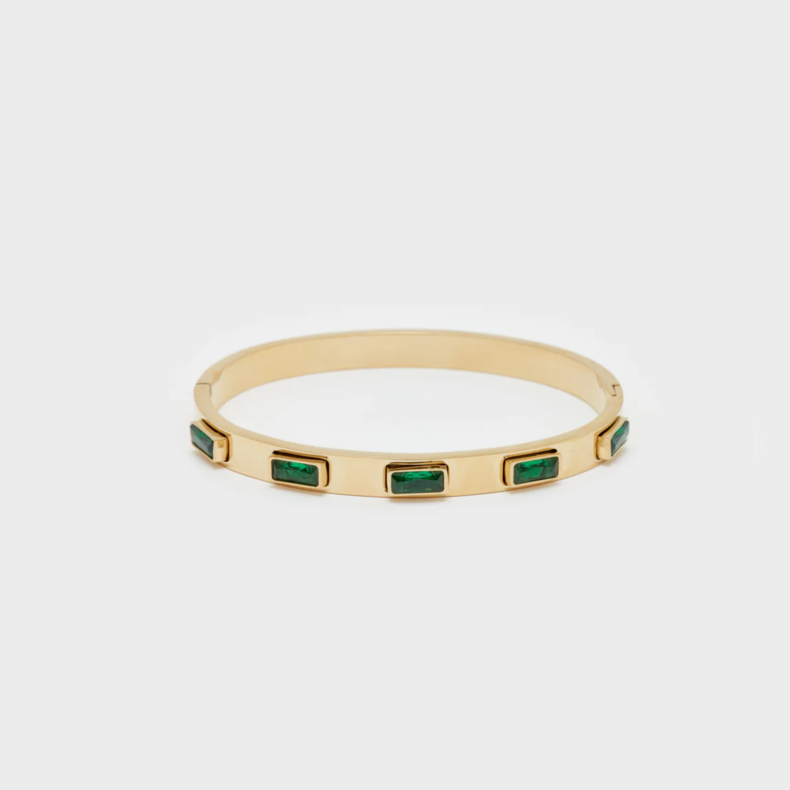 Bracciale Rigido "STEPH" con Pietre Verdi - Nalì