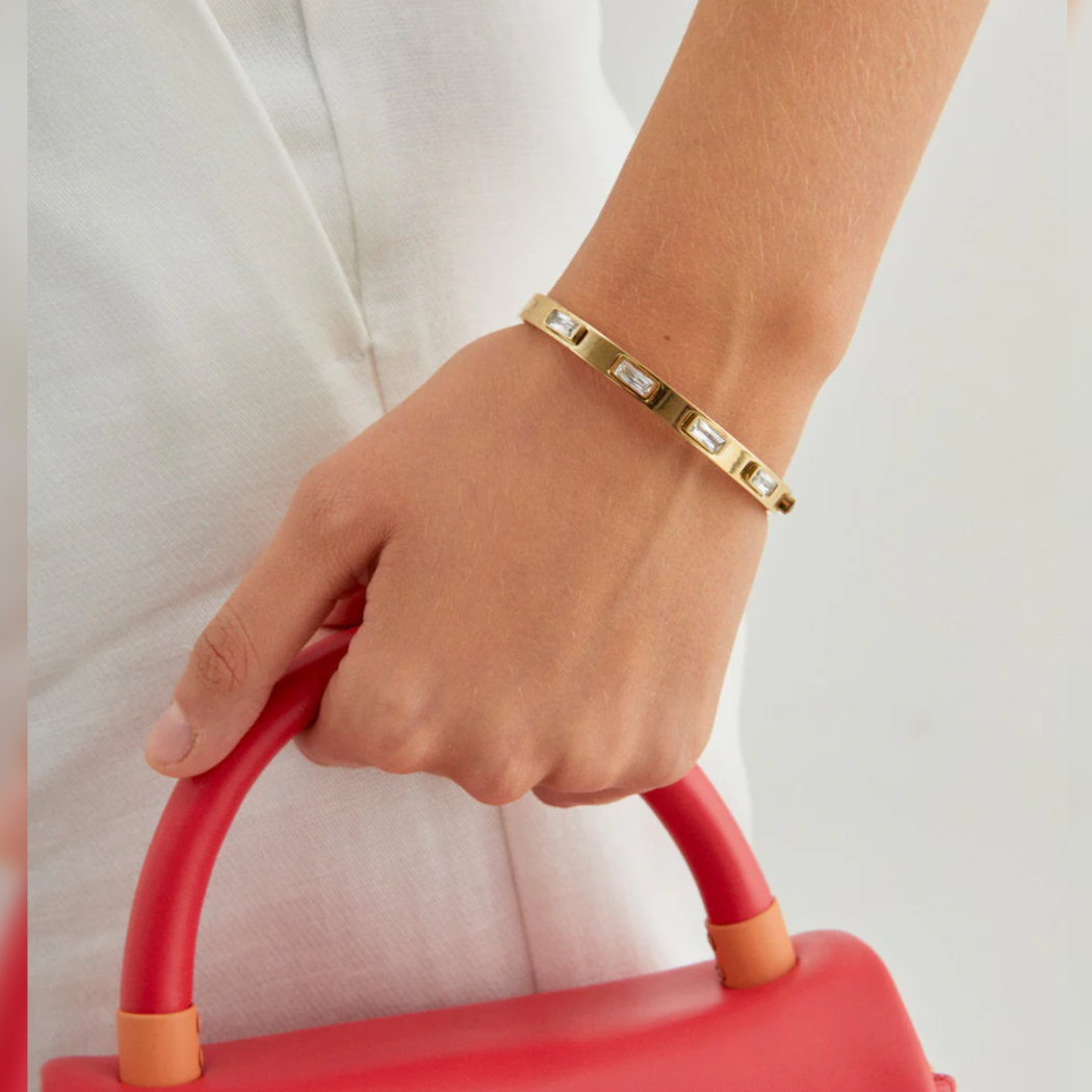 Bracciale Rigido "STEPH" con Pietre Clear - Nalì