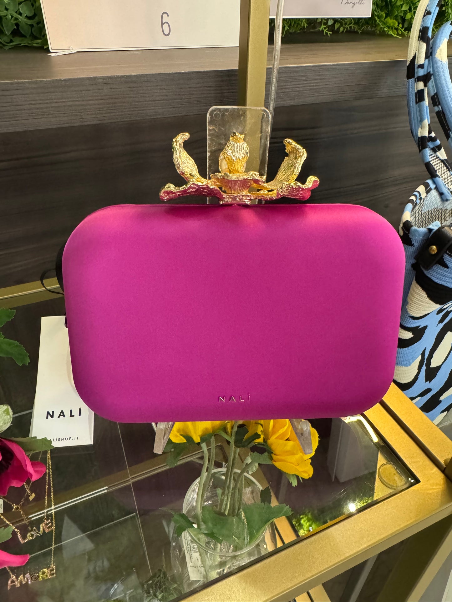 Clutch Tracolla "Fiore" Tessuto Colorato - Nalì