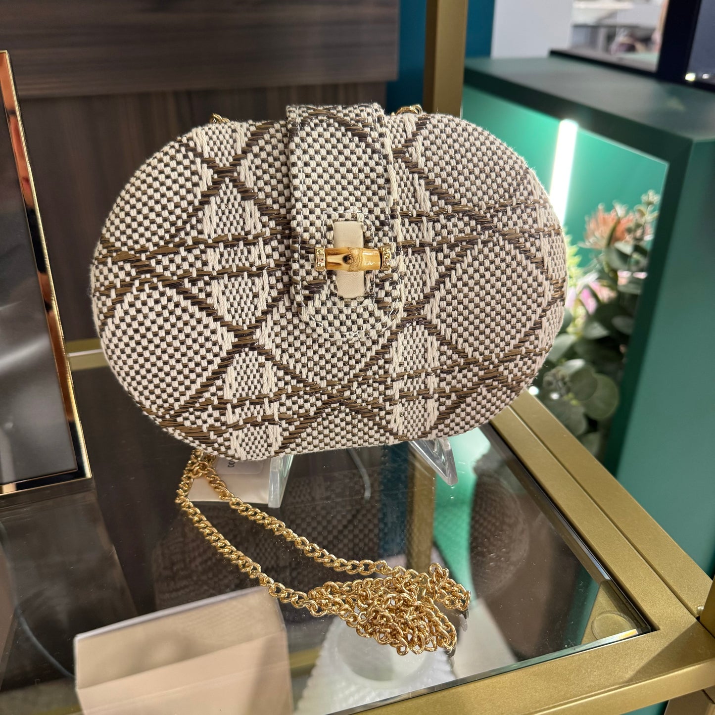 Clutch Tracolla "ZOE" Beige/Marrone - Nalì