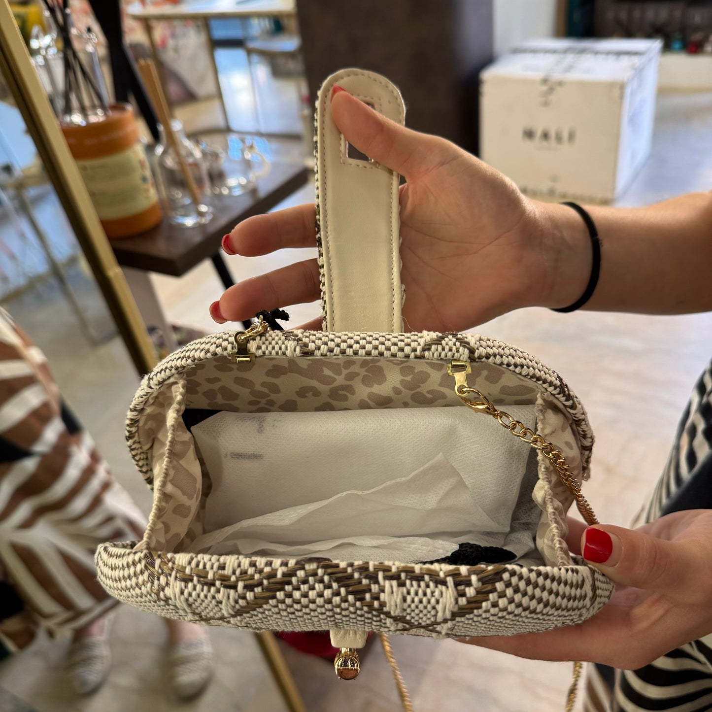 Clutch Tracolla "ZOE" Beige/Marrone - Nalì