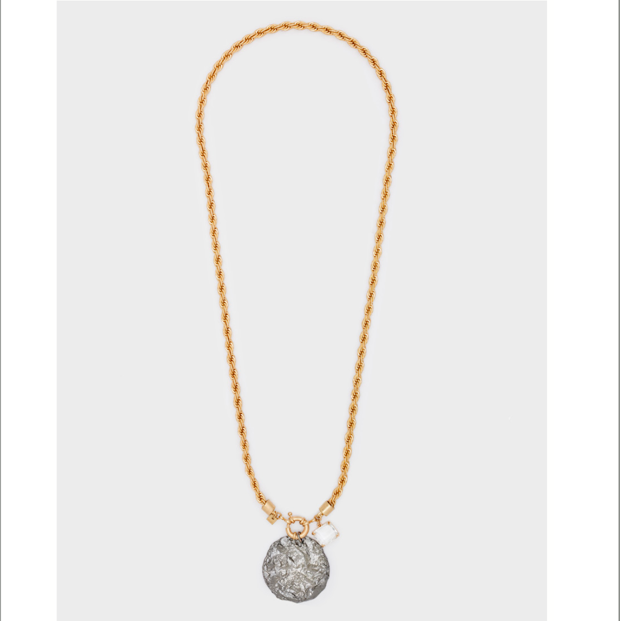 Collana Lunga Oro Antico con Ciondolo Tondo - Nalì