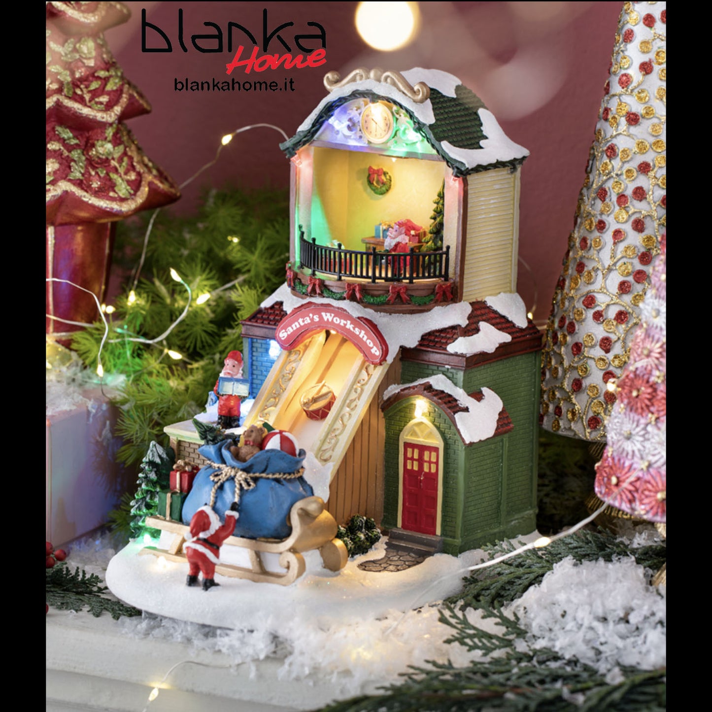 Giostrina "Villaggio di Natale" con Luci, Movimento e Musica