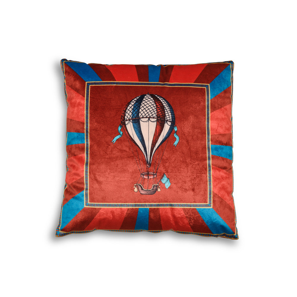 Cuscino Bordeaux "Mongolfiera" Festival (45x45 cm) - Henriette
