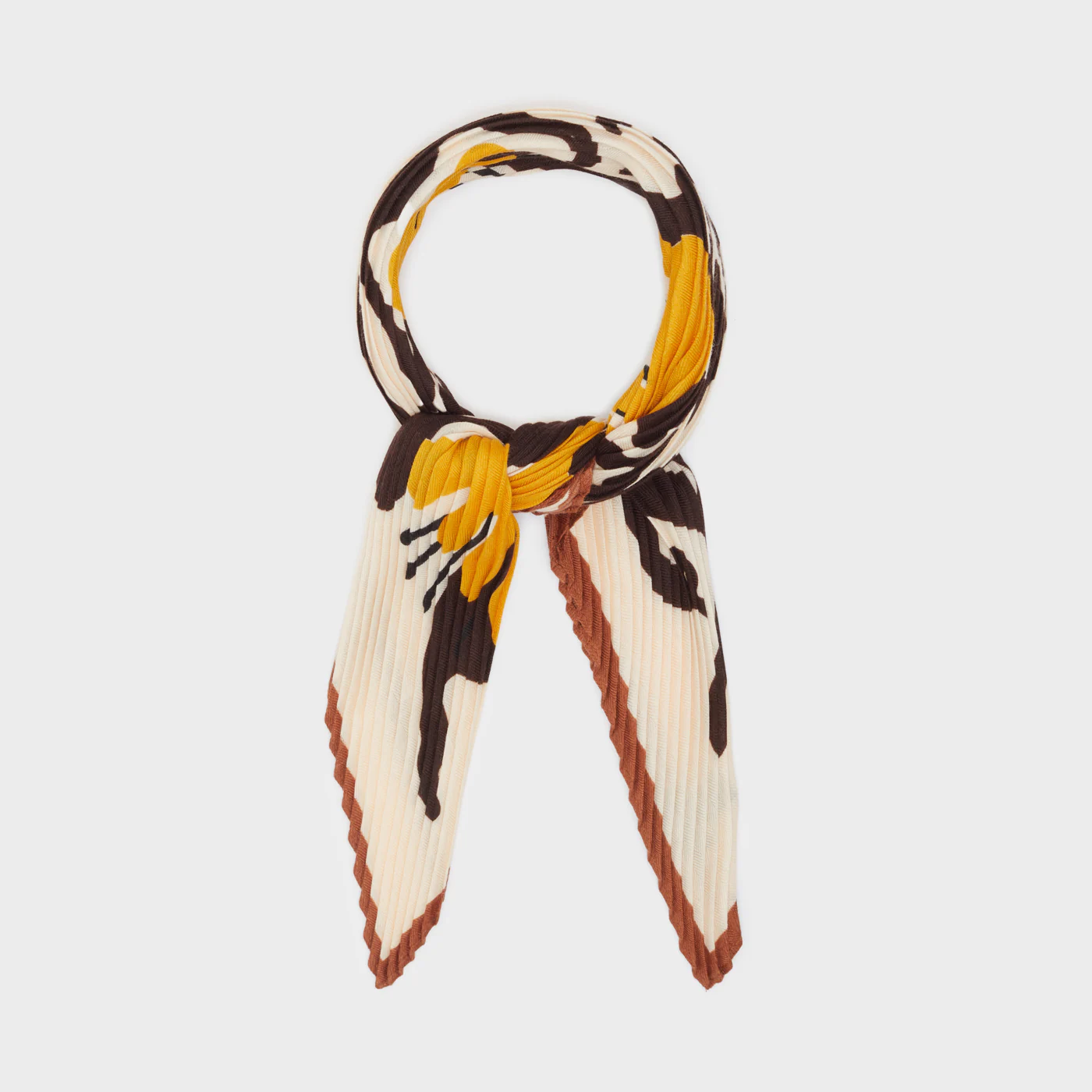 Foulard Fantasia Fiore Giallo e Marrone - Nalì