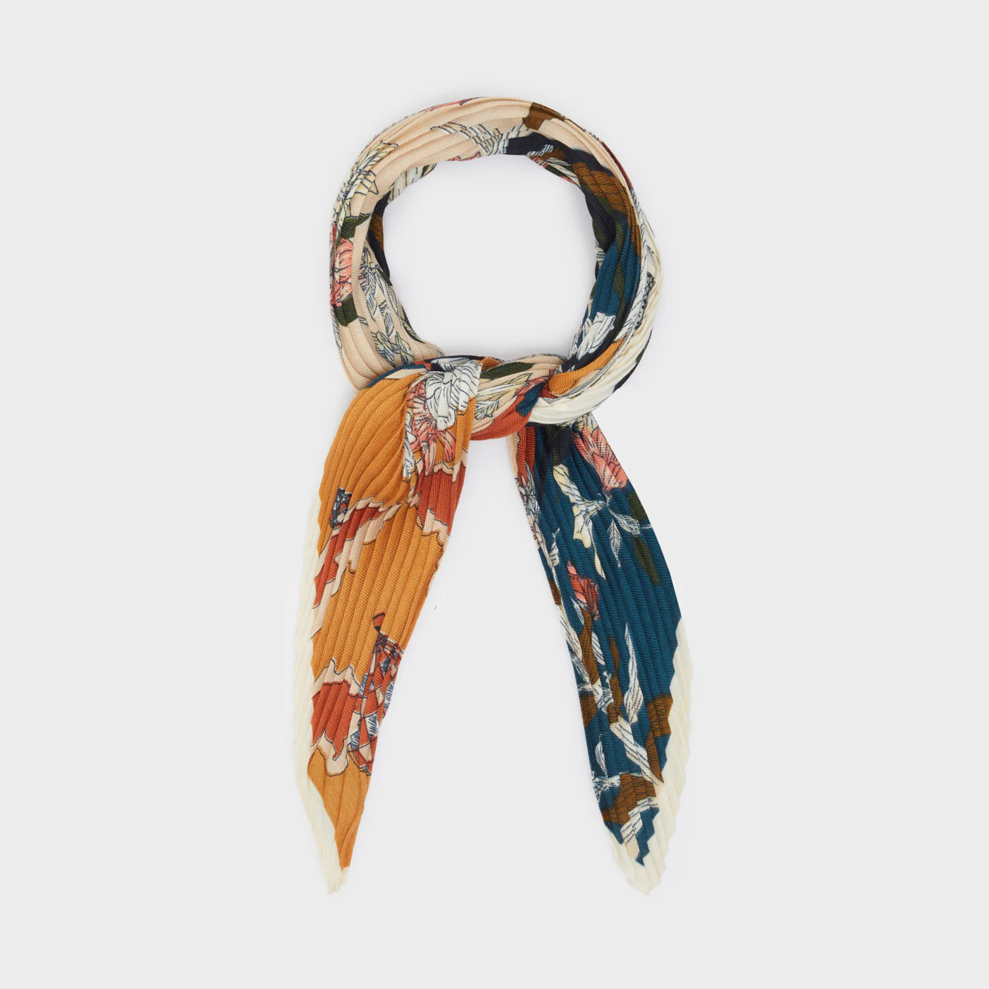 Foulard "Marissa" Fiori colore Arancio o Verde - Nalì