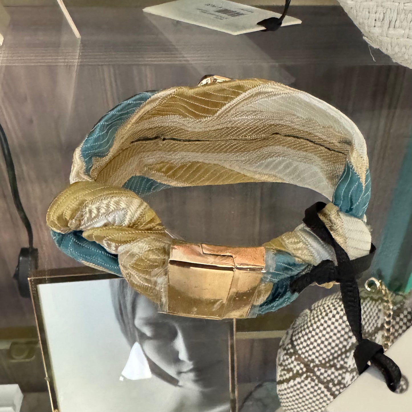 Bracciale in Tessuto con Fiore Azzurro - Nalì