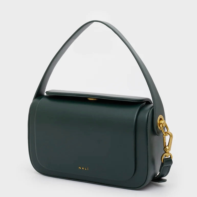 Borsa "PHOEBE" Rigida a Spalla Color Verde - Nalì