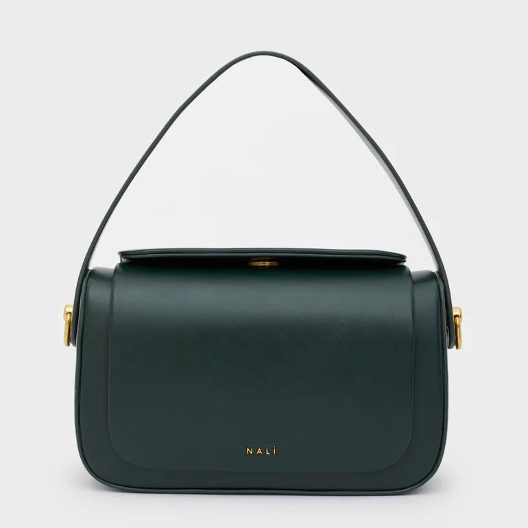Borsa "PHOEBE" Rigida a Spalla Color Verde - Nalì