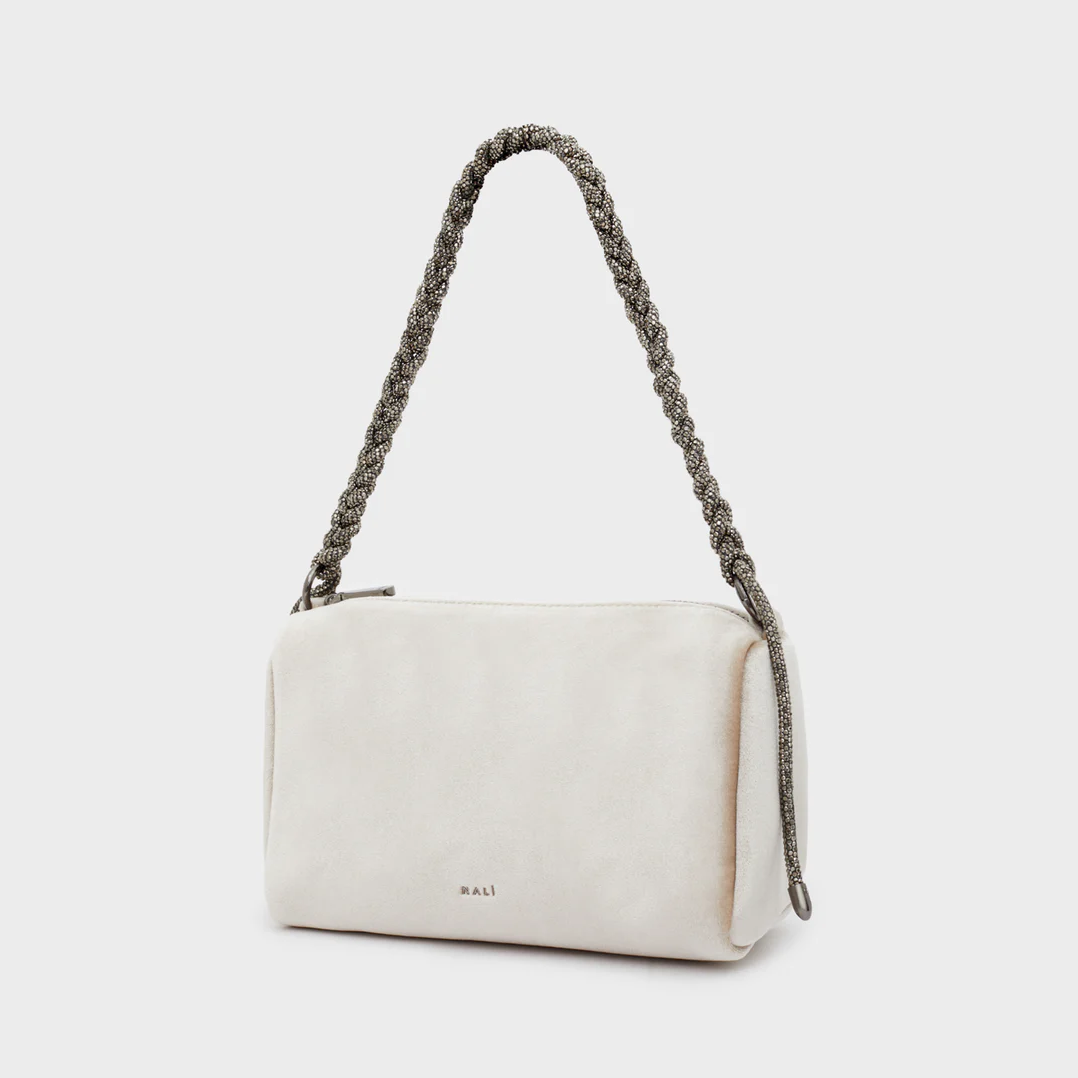 Borsa "LOUISE" Velluto Beige con Pietre - Nalì