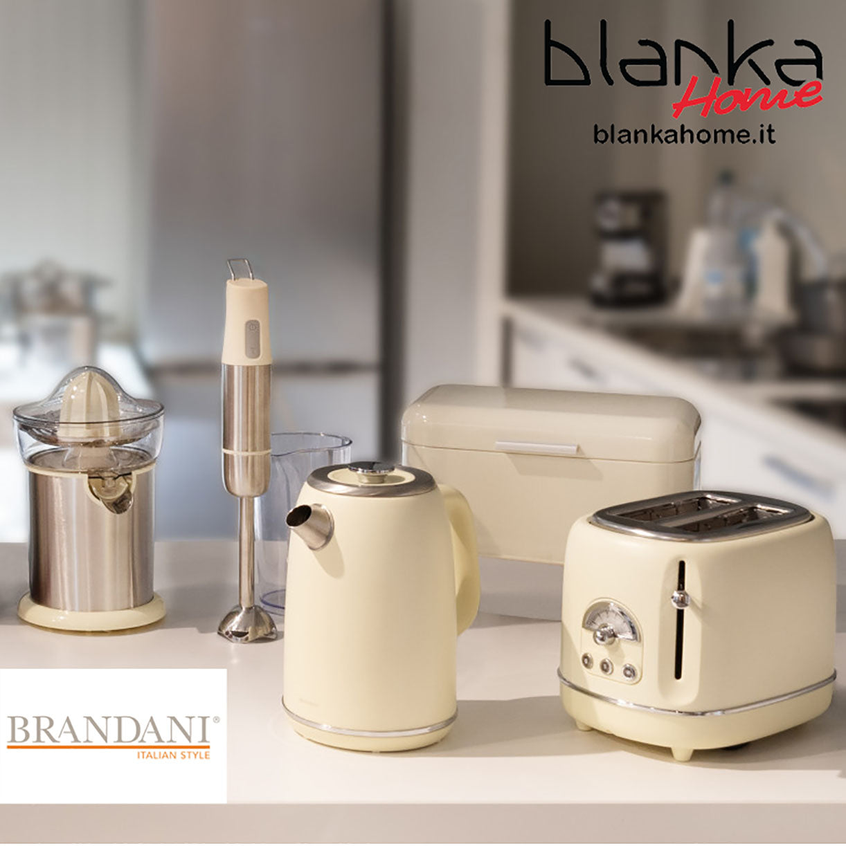 Spremiagrumi Elettrico Crema/Inox - Brandani "1950"