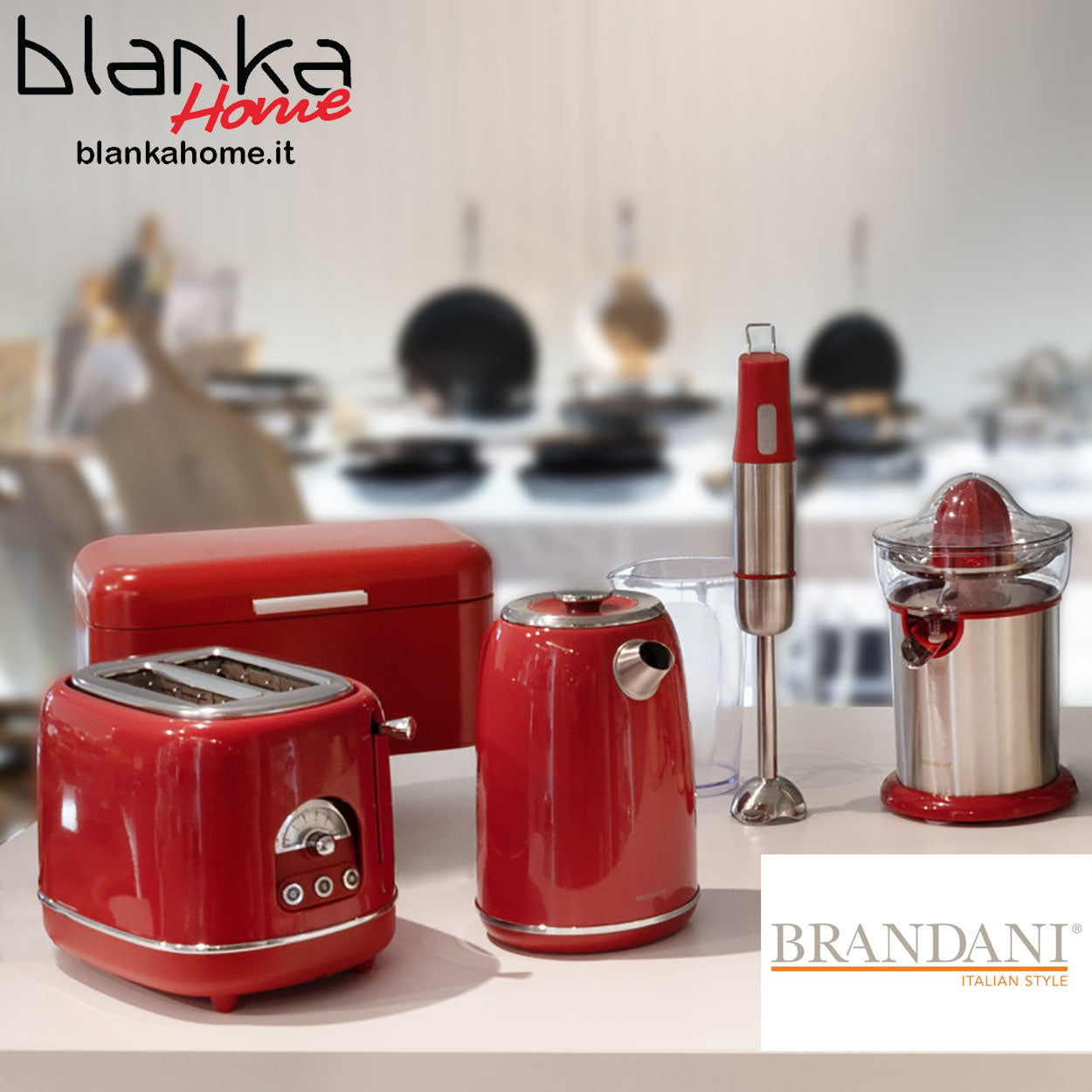 Bollitore Elettrico Rosso Lucido - Brandani "1950"