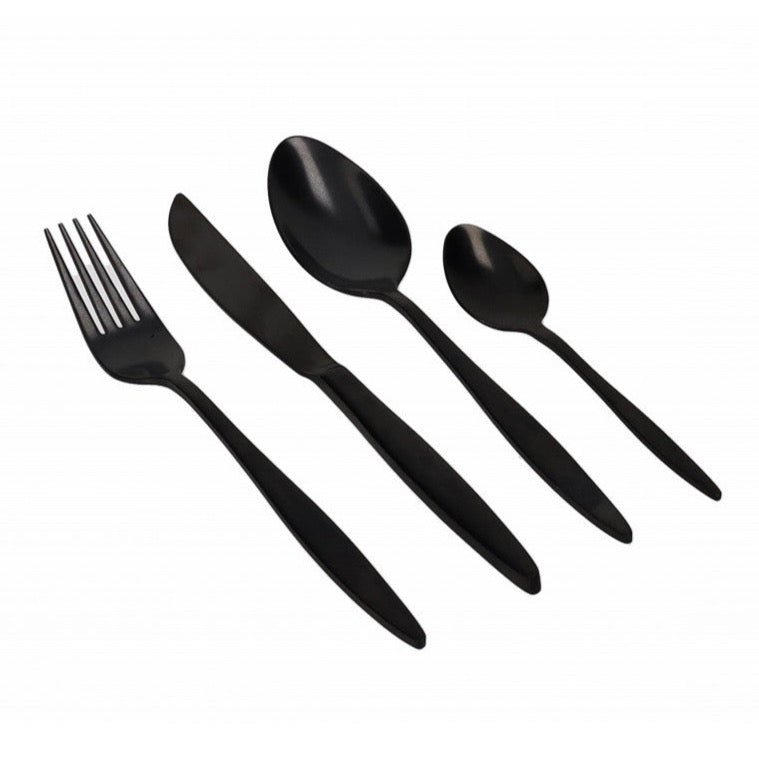 Set Posate Brandani “Stretch Black Satinate” - 16pz. Acciaio Inox