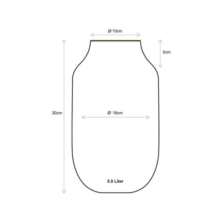 Vaso Alto Ovale in Metallo Smaltato Giallo - H 30cm