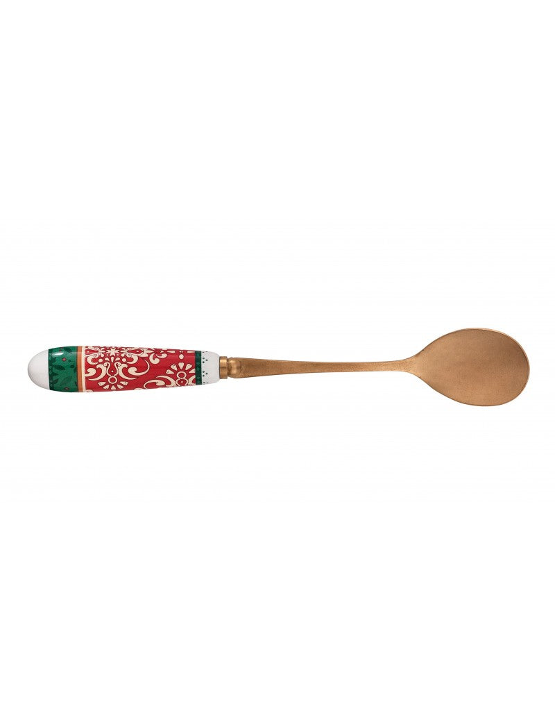 Set 6 Cucchiaini Dessert in Inox Old Gold e Ceramica - Brandani "Cantico"