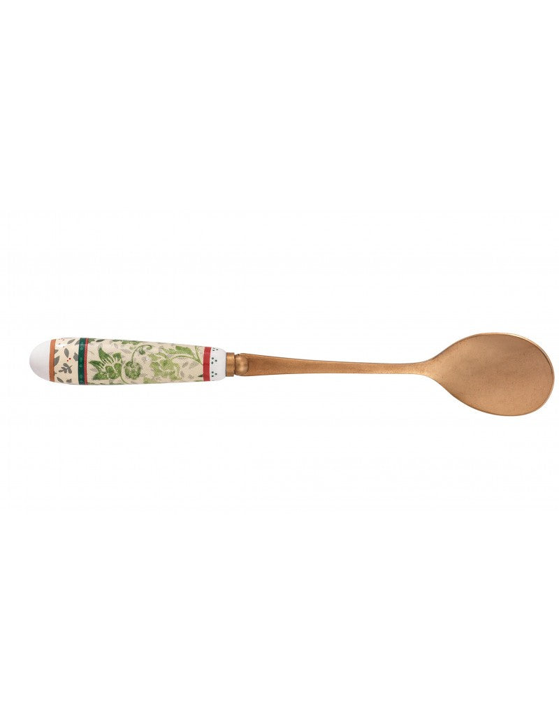 Set 6 Cucchiaini Dessert in Inox Old Gold e Ceramica - Brandani "Cantico"