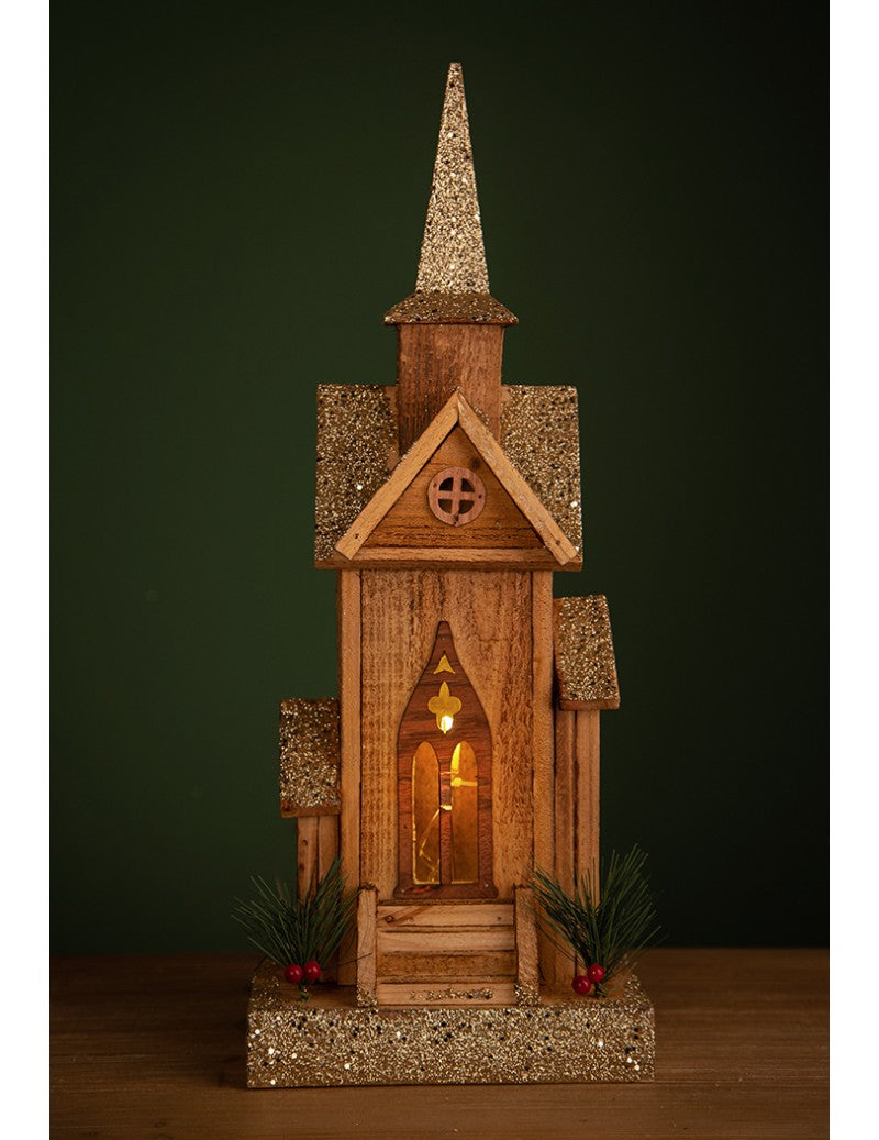 Chiesetta in Legno con Luci Led - Brandani