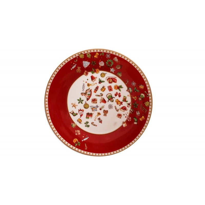 Servizio Piatti Tavola 18pz. Rosso - Brandani "Chicchi e Balocchi”
