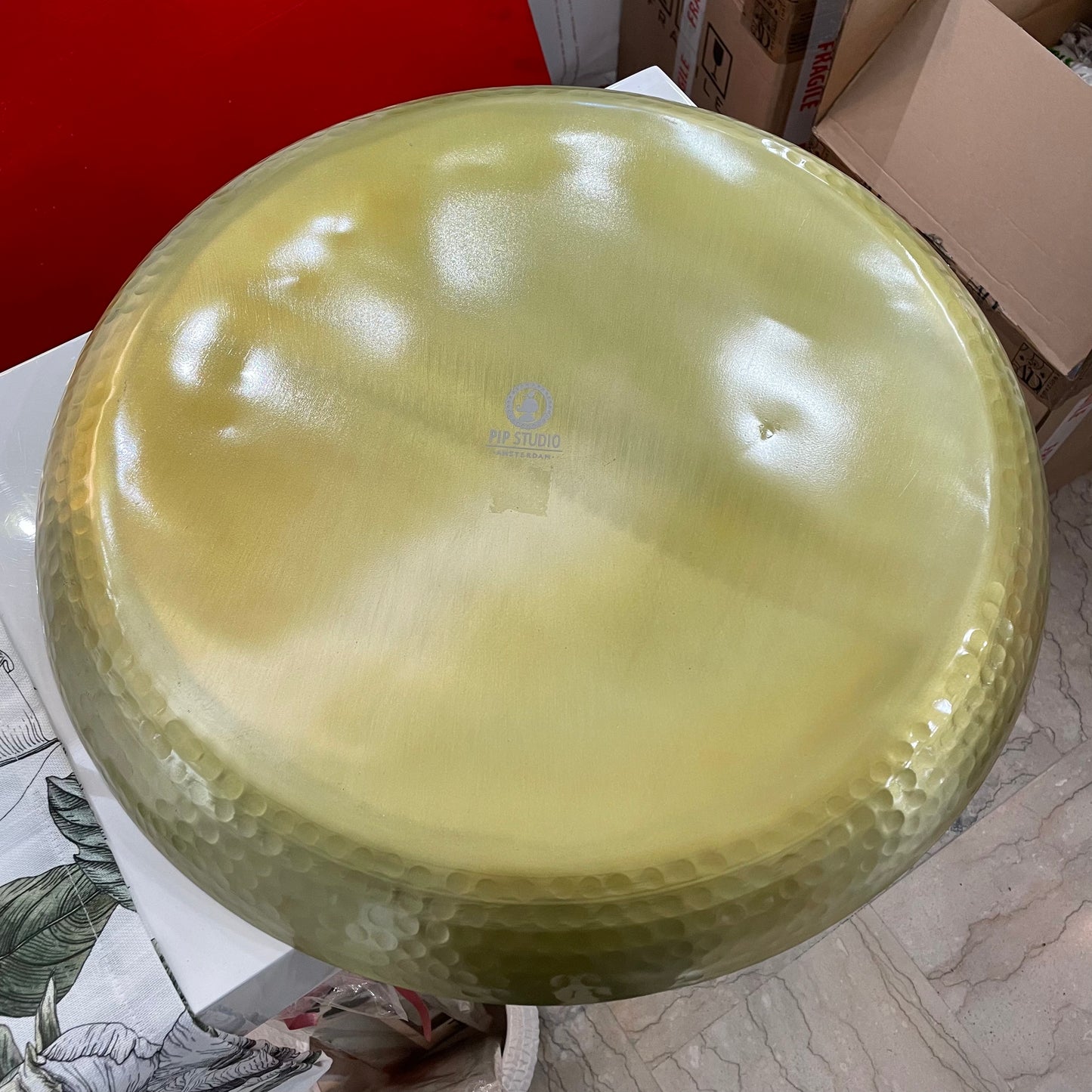 Vassoio Verde e Oro in Metallo Smaltato - Pip Studio