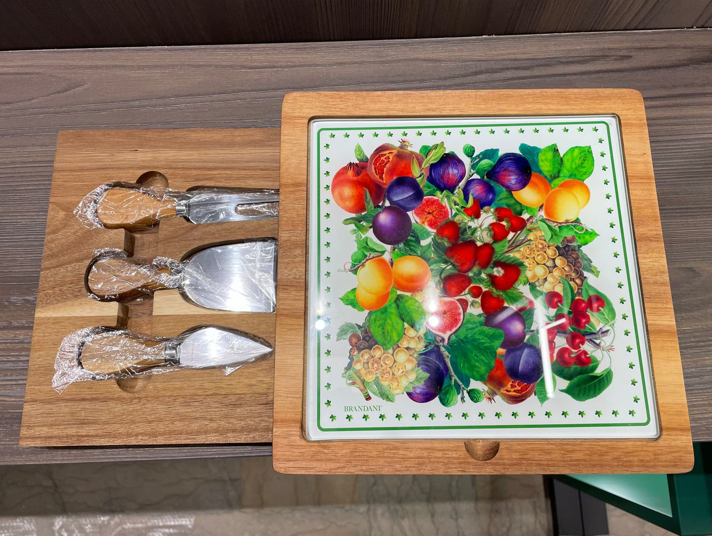 Tagliere Formaggi “Le Primizie” con Cofanetto e Coltelli Inox