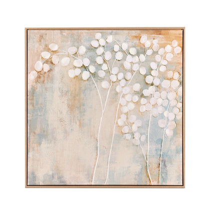 Set 2 Quadri in Stampa Serigrafica su Tela con Applicazioni - 80x80 (1Q271)