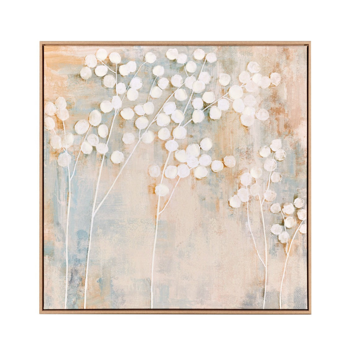 Set 2 Quadri in Stampa Serigrafica su Tela con Applicazioni - 80x80 (1Q271)