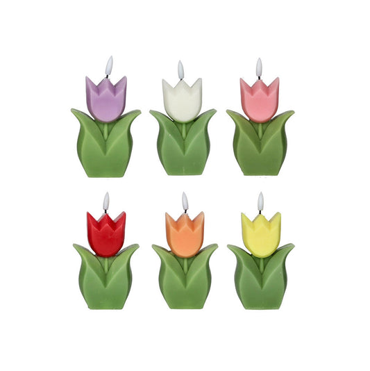 Candela Led Tulipano in Paraffina - Colori Assortiti