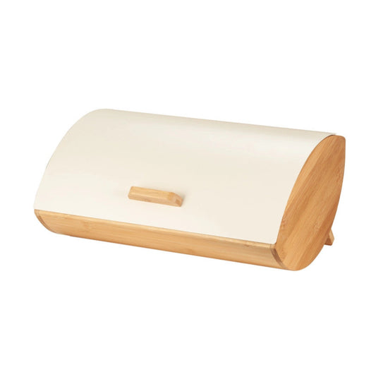 Cassetta Portapane Avorio in Bamboo e Metallo