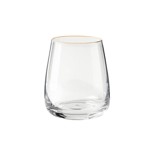 Set 6 Bicchieri Acqua "Gold" in Vetro con Bordo Oro