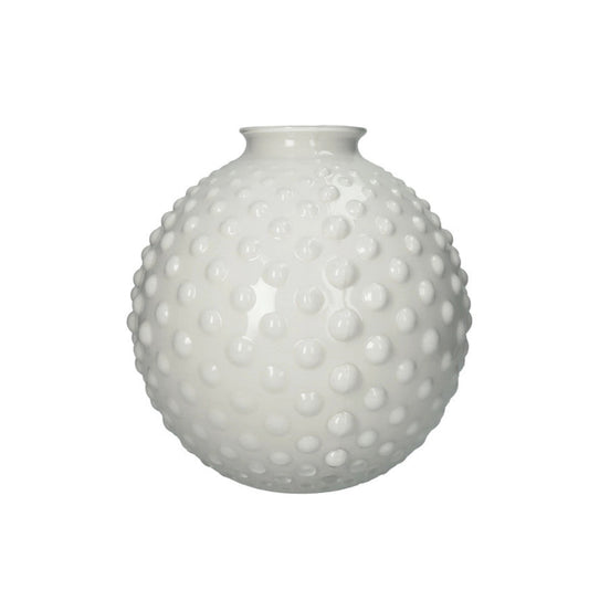 Vaso in Vetro "Bolle" Color Avorio - D26 cm